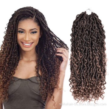 20 Strands 20 inch Long Goddess Locs Crochet Twist Braids Hair Black Brown Braiding Hair Women Synthetic Hair Extensions